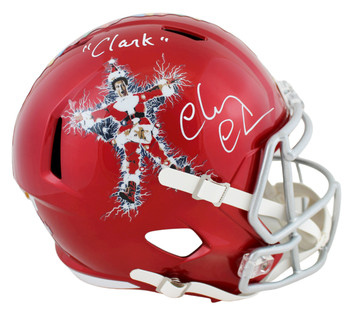 Chevy Chase Christmas Vacation "Clark" Signed Red F/S Speed Rep Helmet BAS Wit