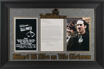 Robert Deniro The Godfather Part 2 Signed & Framed 8.5x11 1 Page Contract BAS