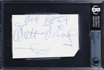 Walt Disney With Best Wishes Authentic Signed 3.15x6 Cut Signature BAS Slabbed