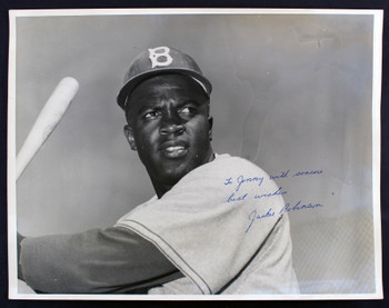 Dodgers Jackie Robinson "Best Wishes" 11x14 Photo Autographed PSA/DNA #AJ07425