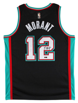 Press Pass Collectibles Ja Morant Authentic Signed Teal Throwback Pro Style Jersey Autographed BAS