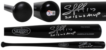 Royals Salvador Perez "2015 WS MVP" Signed Black Louisville Slugger Bat BAS Wit