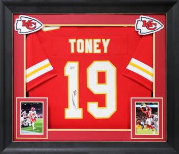 Kadarius Toney Authentic Signed Red Pro Style Framed Jersey BAS Witnessed