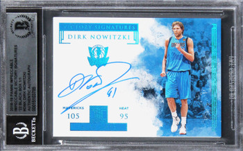 Dirk Nowitzki Signed 2018 Panini Impeccable Victory BB 1/1 #DNK Card BAS Slabbed