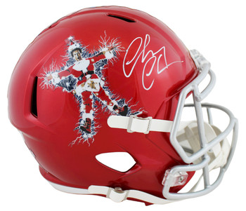 Chevy Chase Christmas Vacation Signed Red Full Size Speed Rep Helmet BAS Witness