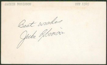 Dodgers Jackie Robinson Best Wishes Authentic Signed 3x5 Index Card JSA #XX48287