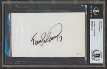 Ducks Teemu Selanne Authentic Signed 3x5 Index Card Autographed BAS Slabbed