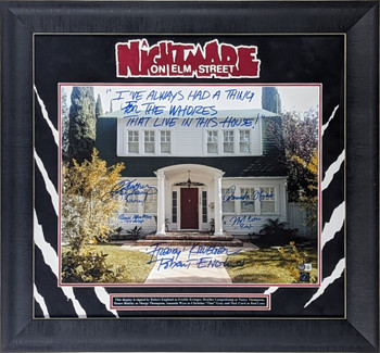 Nightmare On Elm Street (5) Englund, Langenkamp +3 Signed 16x20 Framed Photo BAS