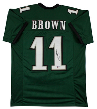 A.J. Brown Authentic Signed Green Pro Style Jersey Autographed BAS Witnessed 2