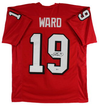 Georgia Hines Ward Authentic Signed Red Pro Style Jersey BAS Witnessed