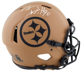 Steelers T.J. Watt Signed Salute To Service II F/S Speed Proline Helmet BAS Wit