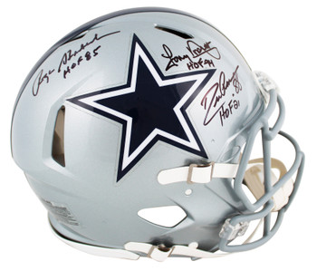 Cowboys (3) Staubach, Dorsett & Pearson Signed F/S Speed Proline Helmet BAS W 2