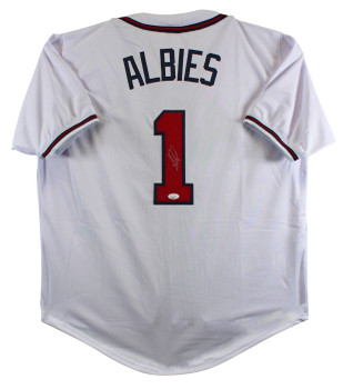 Ozzie Albies Authentic Signed White Pro Style Jersey Autographed JSA