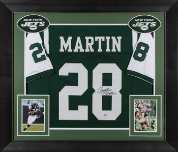 Curtis Martin Authentic Signed Green Pro Style Framed Jersey Autographed PSA Itp