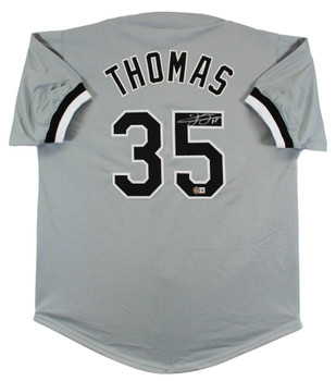 Frank Thomas Authentic Signed Grey Pro Style Jersey BAS Witnessed