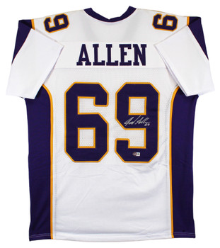 Jared Allen Authentic Signed White Pro Style Jersey Autographed BAS Witnessed 2