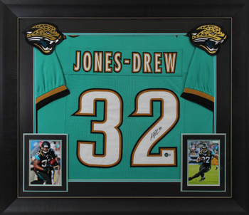 Maurice Jones-Drew Authentic Signed Teal Pro Style Framed Jersey BAS Witnessed