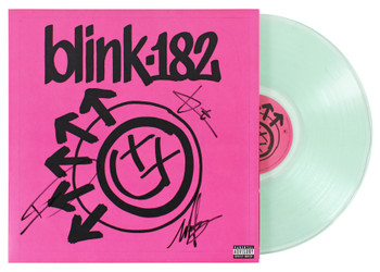Blink 182 (3) Hoppus, Barker +1 Signed One More Time... Album Cover W/ Vinyl BAS