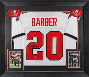 Ronde Barber Authentic Signed White Pro Style Framed Jersey BAS Witnessed