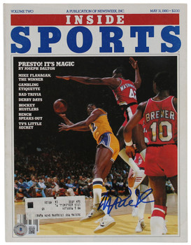 Lakers Magic Johnson Signed May 31, 1980 Inside Sports Magazine BAS Witnessed