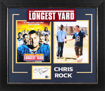 Chris Rock The Longest Yard Signed 4x6 Index Card Framed Display BAS #BJ07048