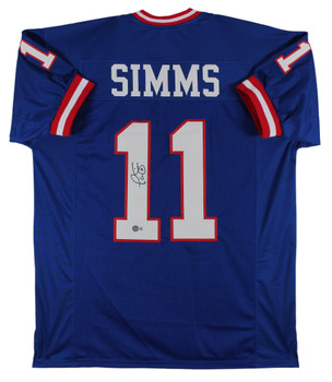 Phil Simms Authentic Signed Blue Pro Style Jersey Autographed BAS Witnessed