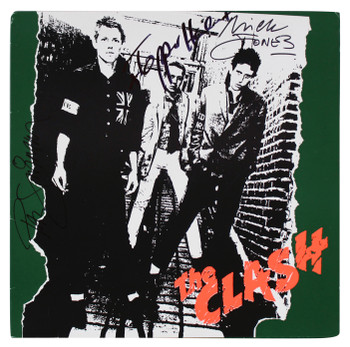 The Clash (3) Jones, Simmon, & Headon Signed Self Titled Album Cover BAS #A54019