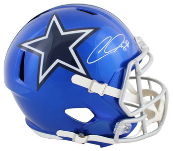 Cowboys CeeDee Lamb Authentic Signed Flash Full Size Speed Rep Helmet FAN COA