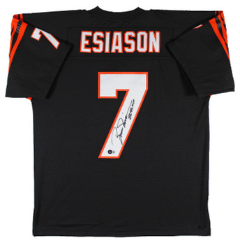 Bengals Boomer Esiason "1988 NFL MVP" Authentic Signed Black M&N Jersey BAS Wit