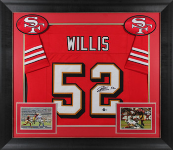 Patrick Willis Authentic Signed Red Pro Style Framed Jersey BAS Witnessed 2