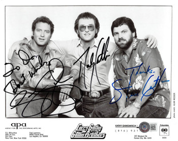 The Gatlin Brothers (3) Steve, Larry & Rudy Signed 8x10 B&W Photo BAS #AD04672