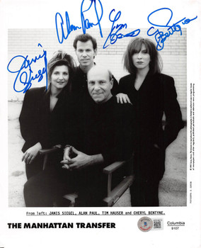 The Manhattan Transfer (4) Authentic Signed 8x10 B&W Photo BAS #AD04673