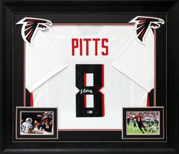 Kyle Pitts Authentic Signed White Pro Style Framed Jersey BAS Witnessed