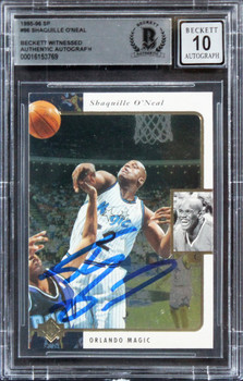 Magic Shaquille O'Neal Authentic Signed 1995 SP #96 Card Auto 10! BAS Slabbed
