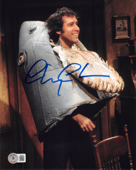 Chevy Chase SNL Authentic Signed 8x10 Shark Head Photo BAS Witnessed 2