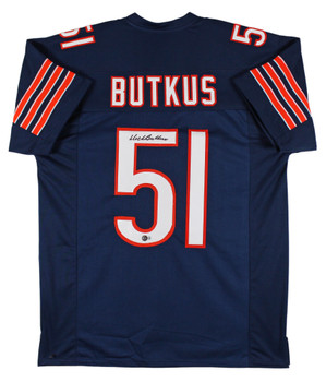 Dick Butkus Authentic Signed Navy Blue Pro Style Jersey Autographed BAS