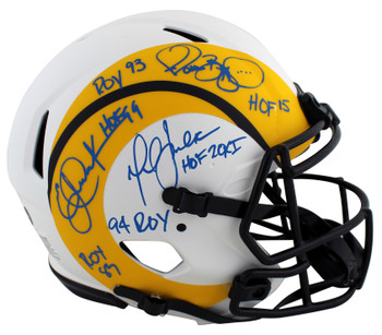 Rams Bettis, Dickerson & Faulk HOF/ROY Signed Lunar F/S Speed Proline Helmet BAS