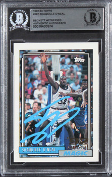 Magic Shaquille O'Neal Authentic Signed 1992 Topps #362 Rookie Card BAS Slabbed