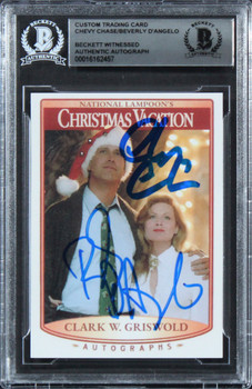 Chase & D'Angelo Christmas Vacation Signed Custom Trading Card BAS Slabbed