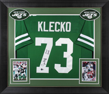 Joe Klecko "HOF 2023" Authentic Signed Green Pro Style Framed Jersey BAS Witness