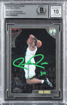 Celtics Paul Pierce Signed 1998 Topps Chrome #135 Rookie Card Auto 10! BAS Slab
