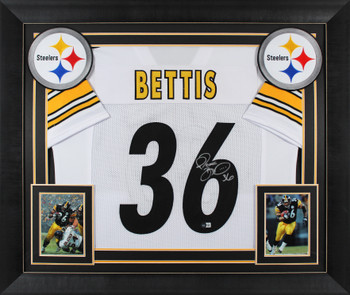 Jerome Bettis Authentic Signed White Pro Style Framed Jersey BAS Witnessed
