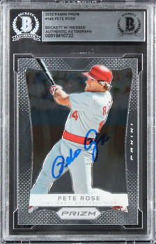 Reds Pete Rose Authentic Signed 2012 Panini Prizm #145 Card BAS Slabbed