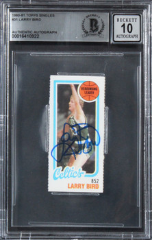 Larry Bird Authentic Signed 1980 Topps Singles #31 Card Auto Gem 10! BAS Slabbed