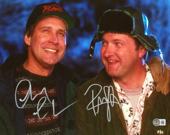 Chevy Chase & Randy Quaid Christmas Vacation Signed 11x14 Photo BAS Witnessed 2