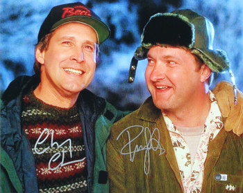 Chevy Chase & Randy Quaid Christmas Vacation Signed 16x20 Photo BAS Witnessed 2