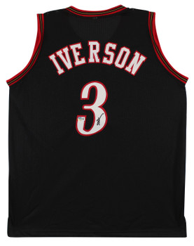 Allen Iverson Authentic Signed The Answer Black Pro Style Jersey BAS