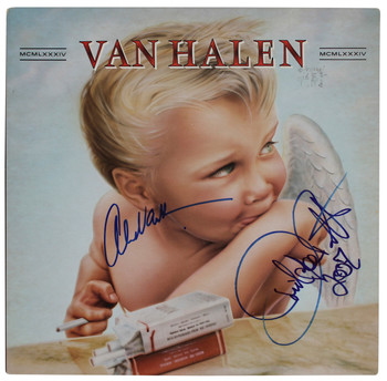 Alex Van Halen & David Lee Roth Van Halen Signed 1984 Album Cover BAS #AB87904