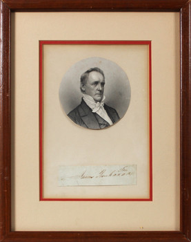 James Buchanan Authentic Signed & Framed 1x4 Cut Signature BAS #AC33943