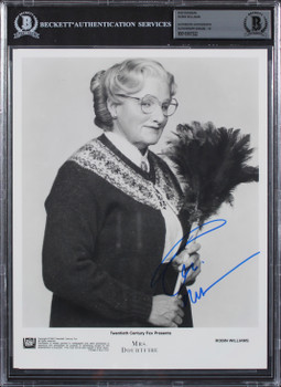 Robin Williams Mrs. Doubtfire Authentic Signed 8x10 Photo Auto 10! BAS Slabbed